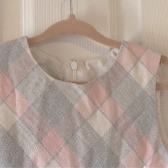 Ana Vini toddler girls pink & gray school girl style dress w/faux pockets - Picture 3 of 8